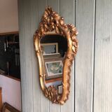 Miroir rocaille bois doré, XIXeme