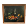 Huile sur toile signature a identifier nature morte aux fruits