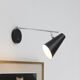 Black metal wall lamp 1950s