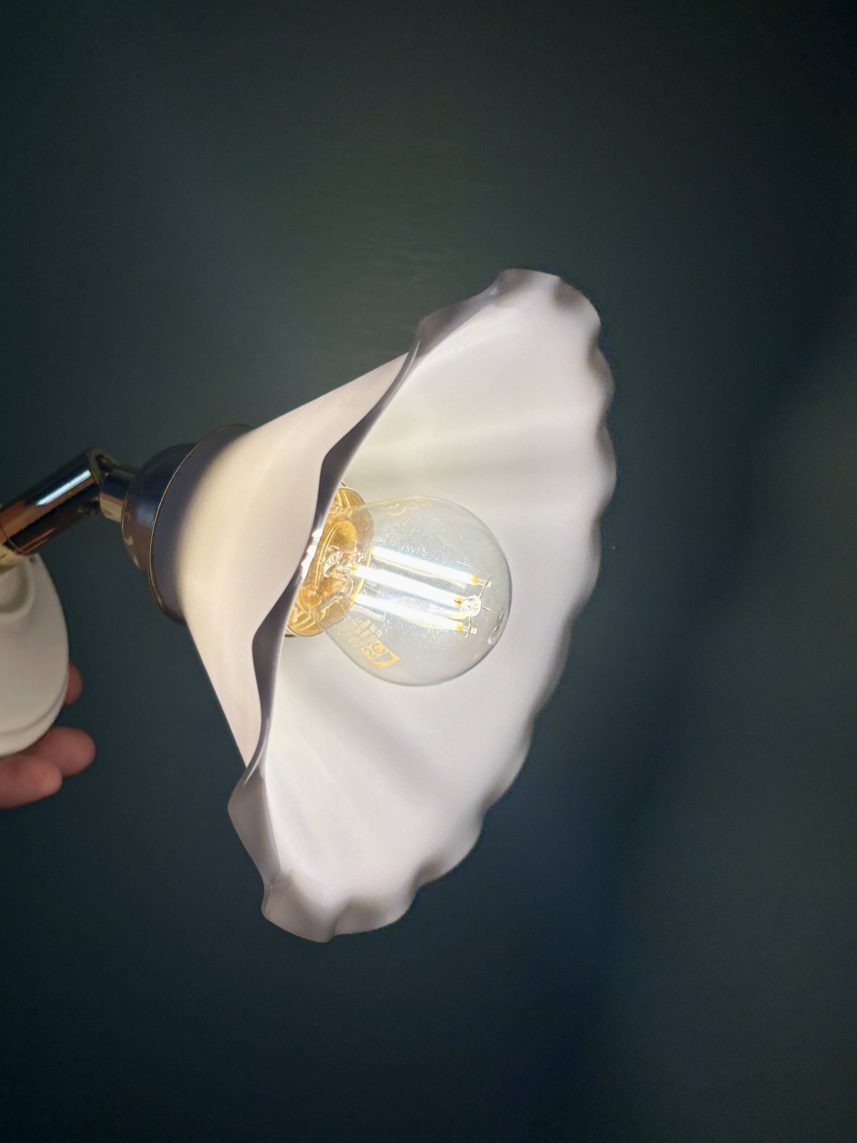 Vintage wall lamp with white opaline glass shade