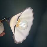 Vintage wall lamp with white opaline glass shade