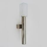 Large wall light in brushed metal. 70s