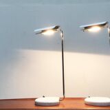 Vintage italian table lamps tegola by bruno gecchelin for blu italia, set of 2
