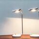 Vintage italian table lamps tegola by bruno gecchelin for blu italia, set of 2