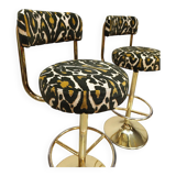 Tabourets de bar Cobra de Borje Johanson au design vintage suédois Pierre Frey