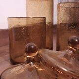 Blown and bubbled glass jars