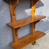 3-shelf oak wall shelf