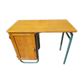 Former study office s22 of mobilor metal vert - vintage wood