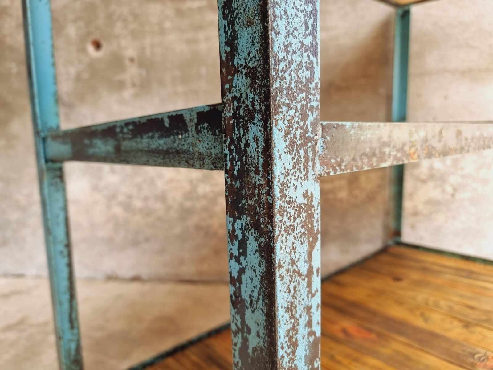 Industrial shelving unit sidetable kitchen rack pastel blue