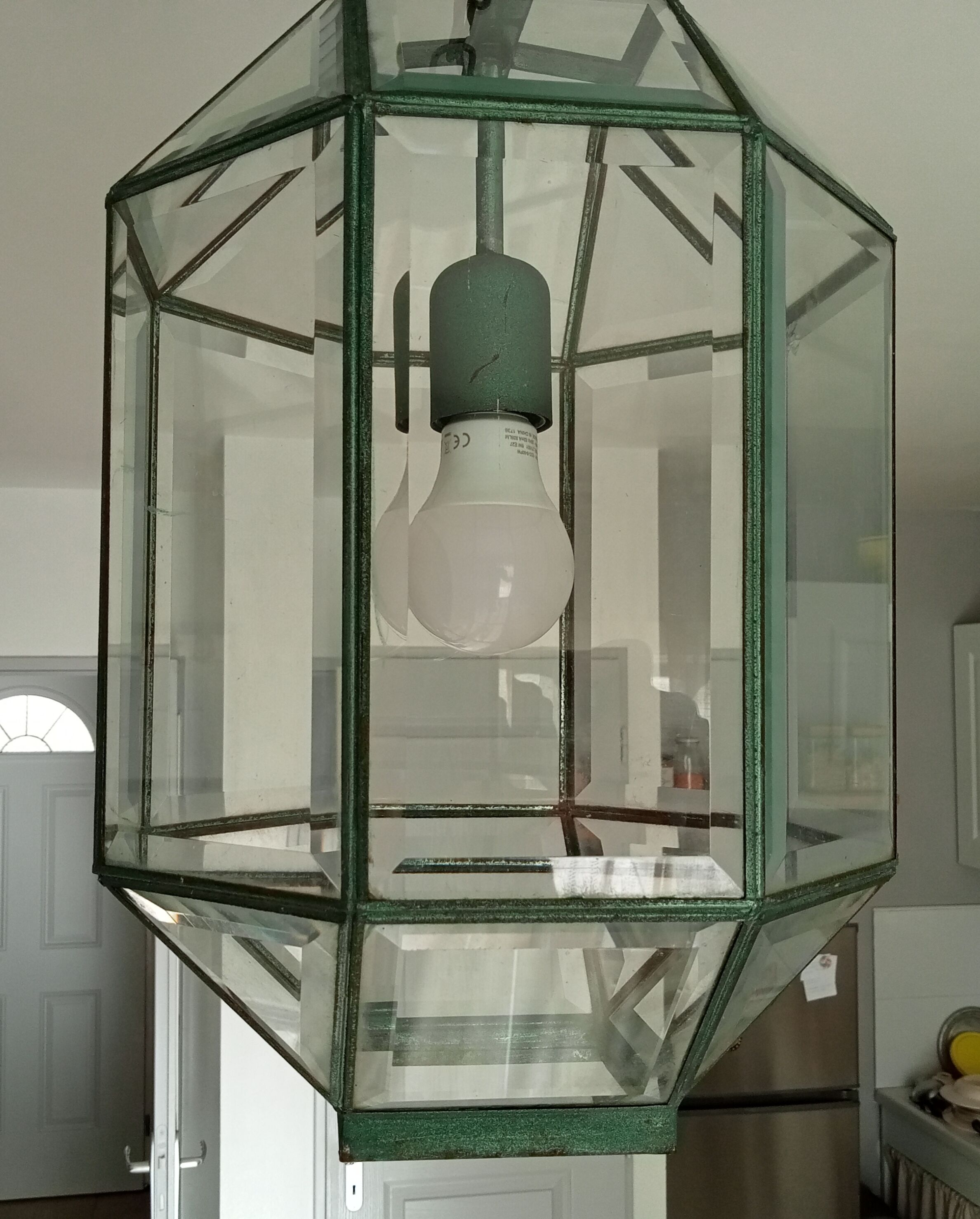 Vintage geometric pendant lamp 50s