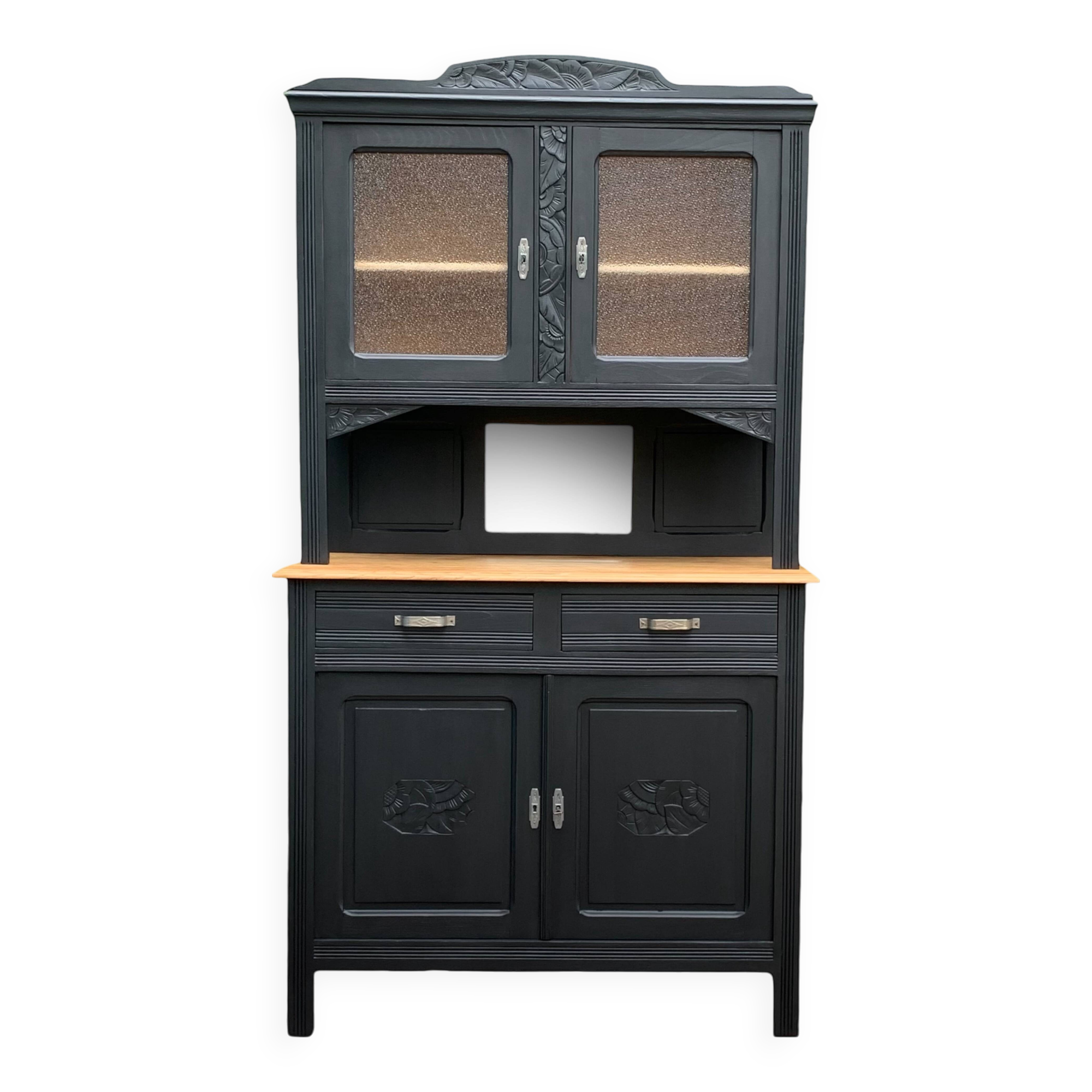 Parisian art deco buffet in solid walnut 1930