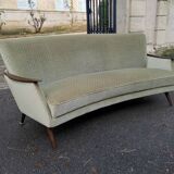 Canapé arc d'ébéniste velour vert d eau