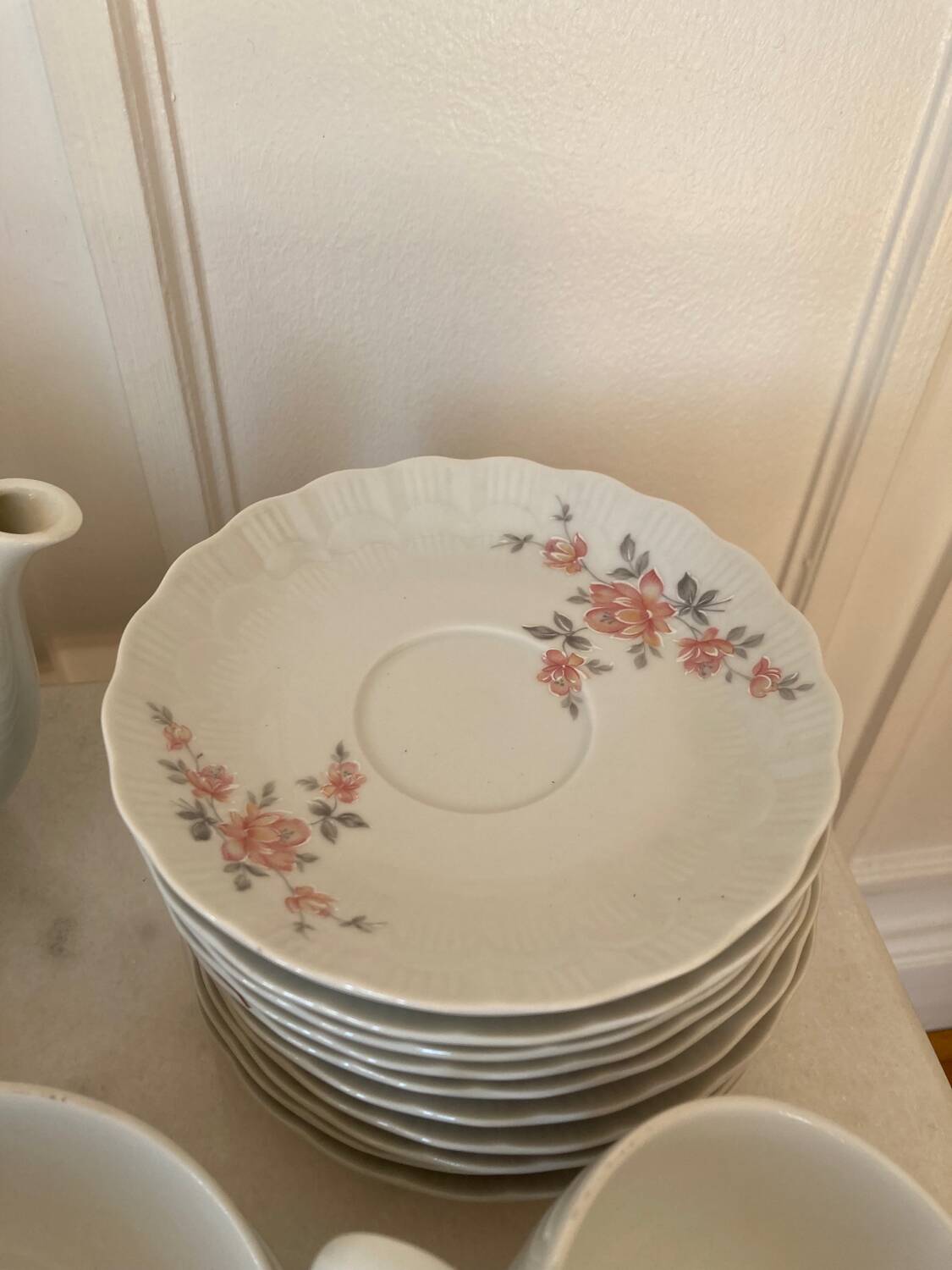 Tea service "Pink flowers" Bavarian porcelain