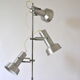 Floor lamp 3 brushed aluminum spots dating from the 70s_ Space Age