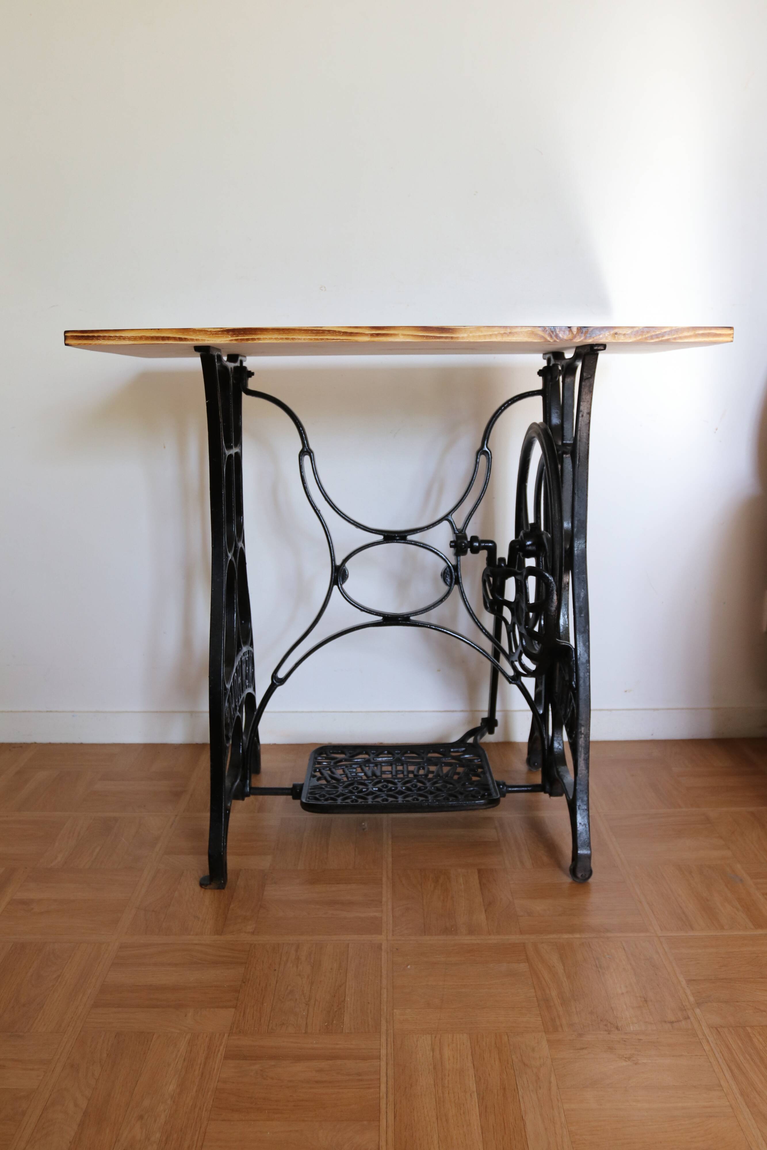 Console with new home sewing machine foot