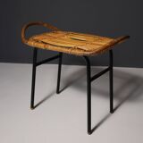 Mid century rattan stool by alan fuchs, uluv, 1960´s, czechoslovakia