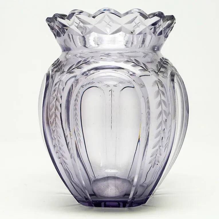 Art deco vase, crystal, Józefina Glassworks, Poland, 1930s