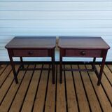 Pair of vintage rattan bedside tables