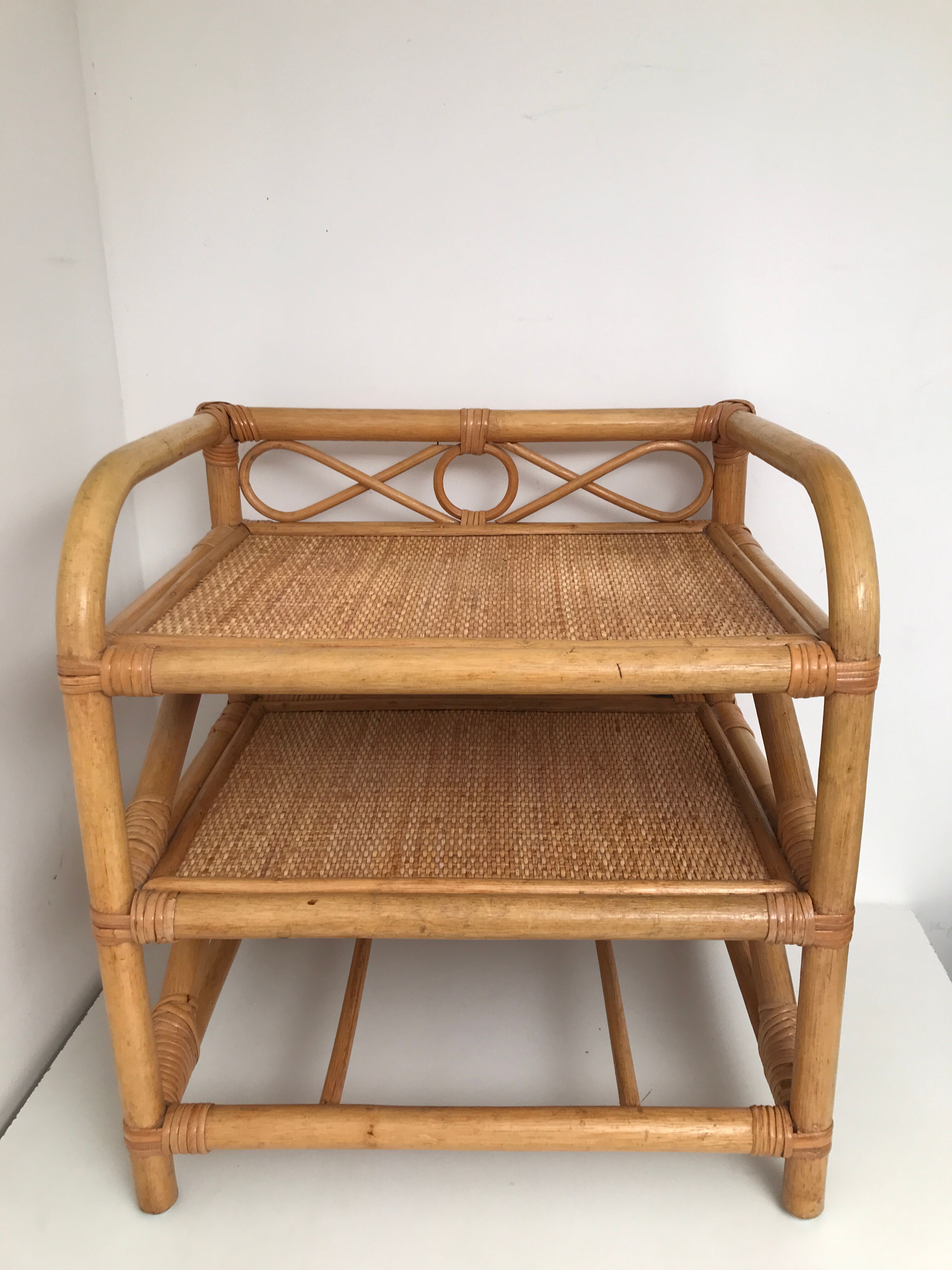 Vintage bamboo and rattan bedsides