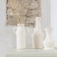 Set of 3 white aluminium vases (12x8x19cm)