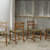 Set of four oak and wool dining room chairs by Henning Kjaernulf, 1960's