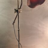 lamp1900 brass base cast iron very heavy, tulip red painted and gold