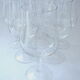 Suite of six large crystal wine tasting glasses