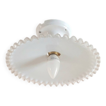 Vintage ceiling light with white opaline shade