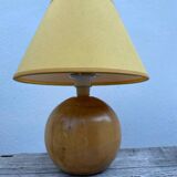 Turned wooden ball bedside lamp 1990