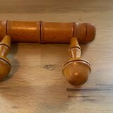 Coat rack with 2 old wooden hooks