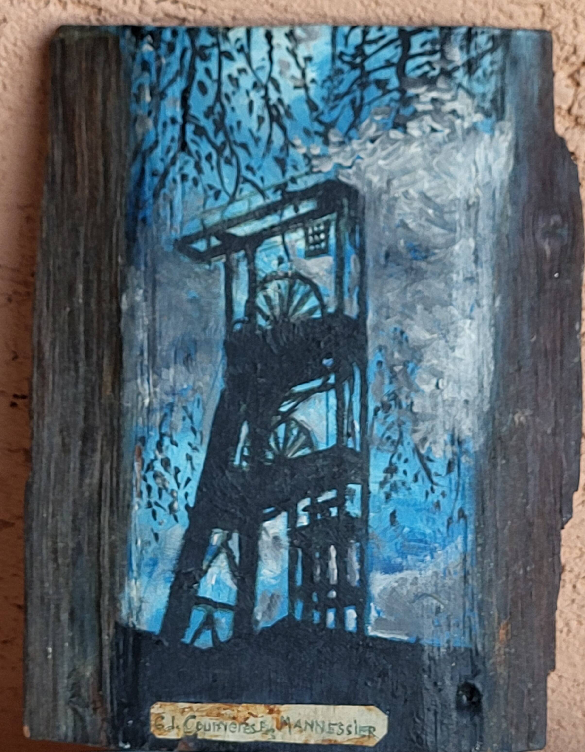 Painting on wood by the painter Mannessier. Prize of the city of Paris - 1979