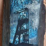 Painting on wood by the painter Mannessier. Prize of the city of Paris - 1979