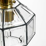 Beautiful rare original 60s  Limburg octagonal glass pendant lamp