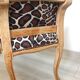 1970s armchair telephone cabinet - leopard giraffe fabric