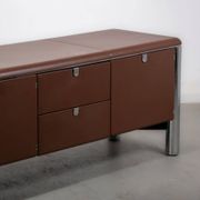 No. 3076 credenza extension in Vitello leather from the Pfister Executive Office Collection for KnollStudio. Circa 1988