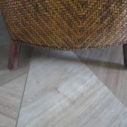 Woven rattan armchair and exotic wood in colonial style, 1980s.