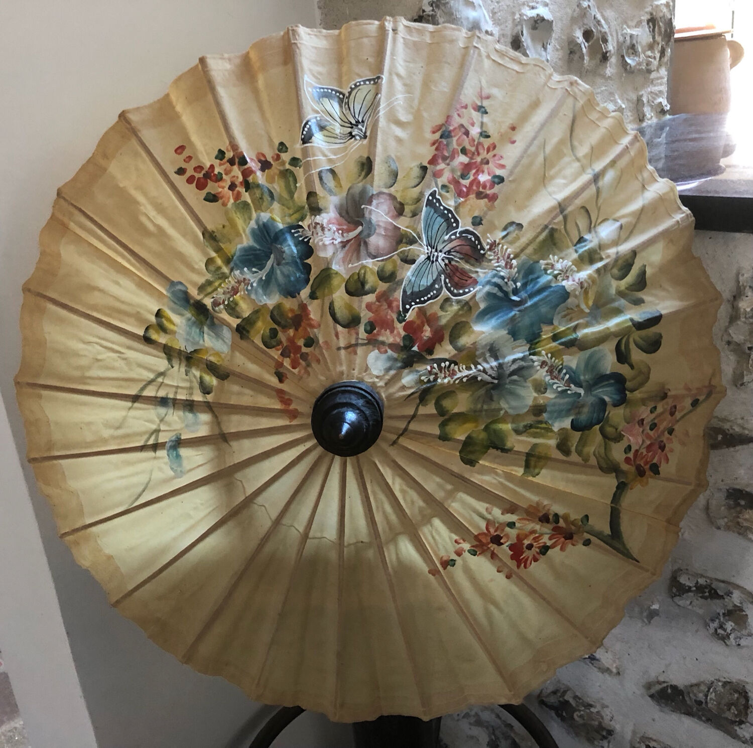 Vintage hand-painted Japanese umbrella