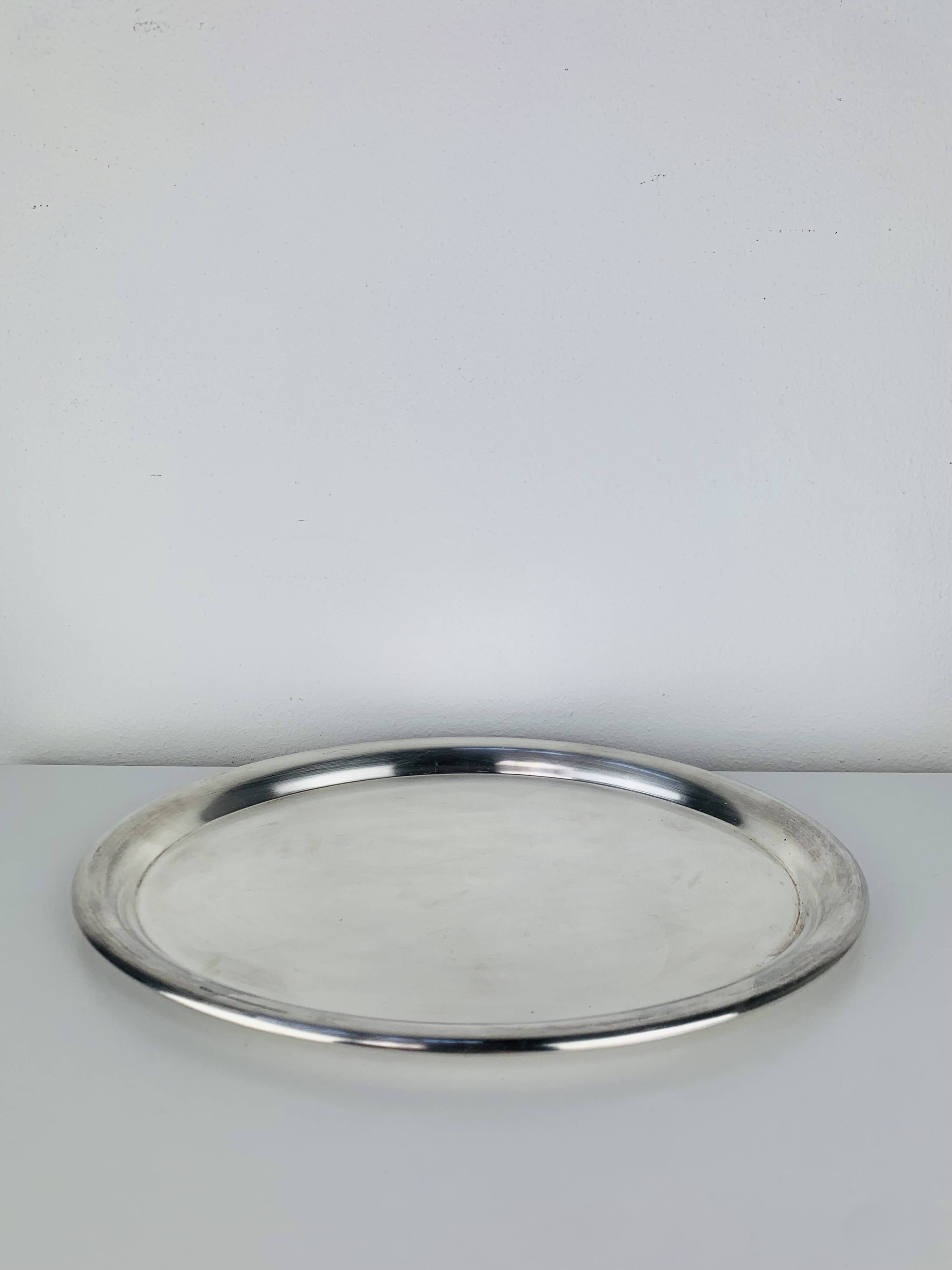 Vintage oval silver-plated tray