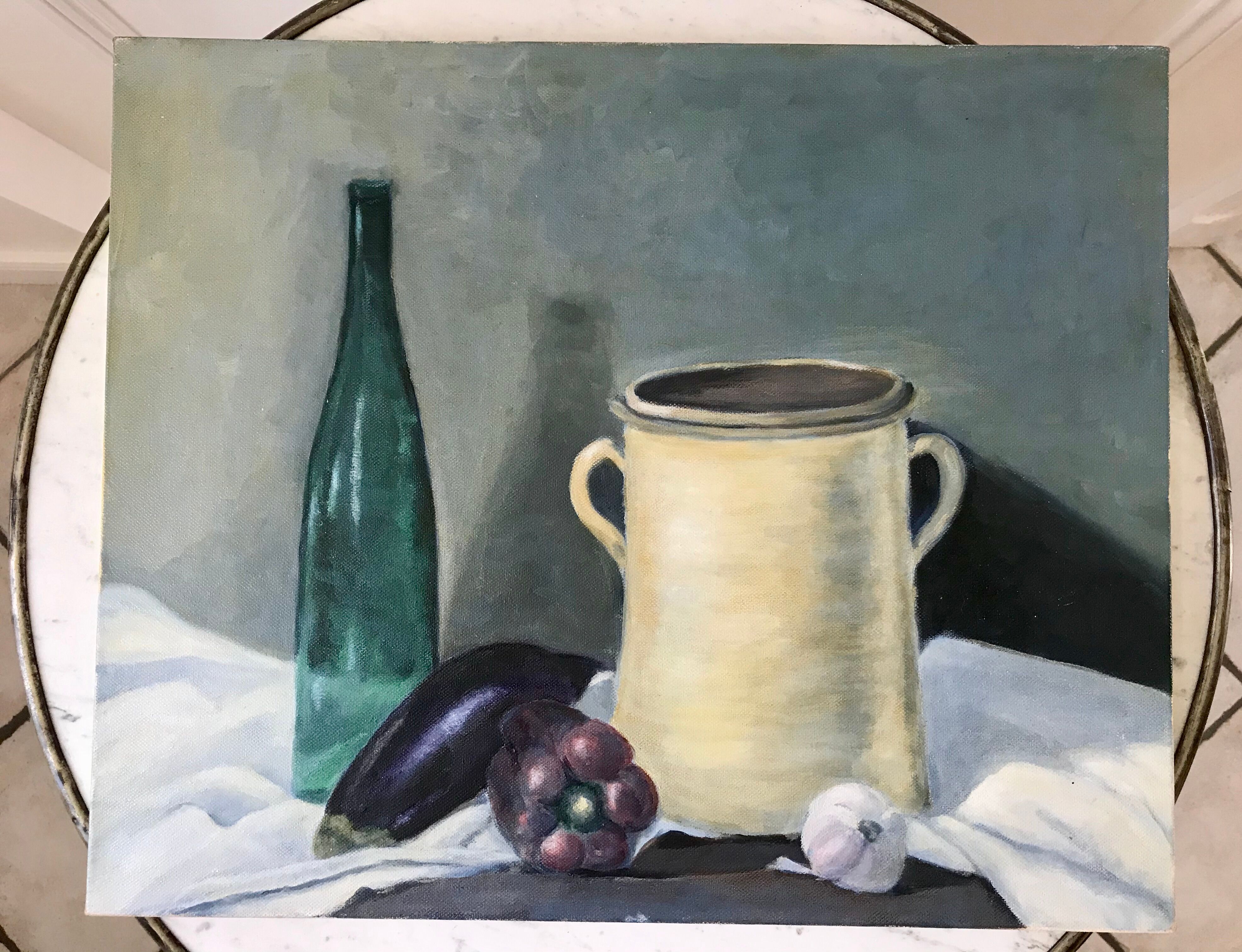 tableau huile sur toile nature morte vintage