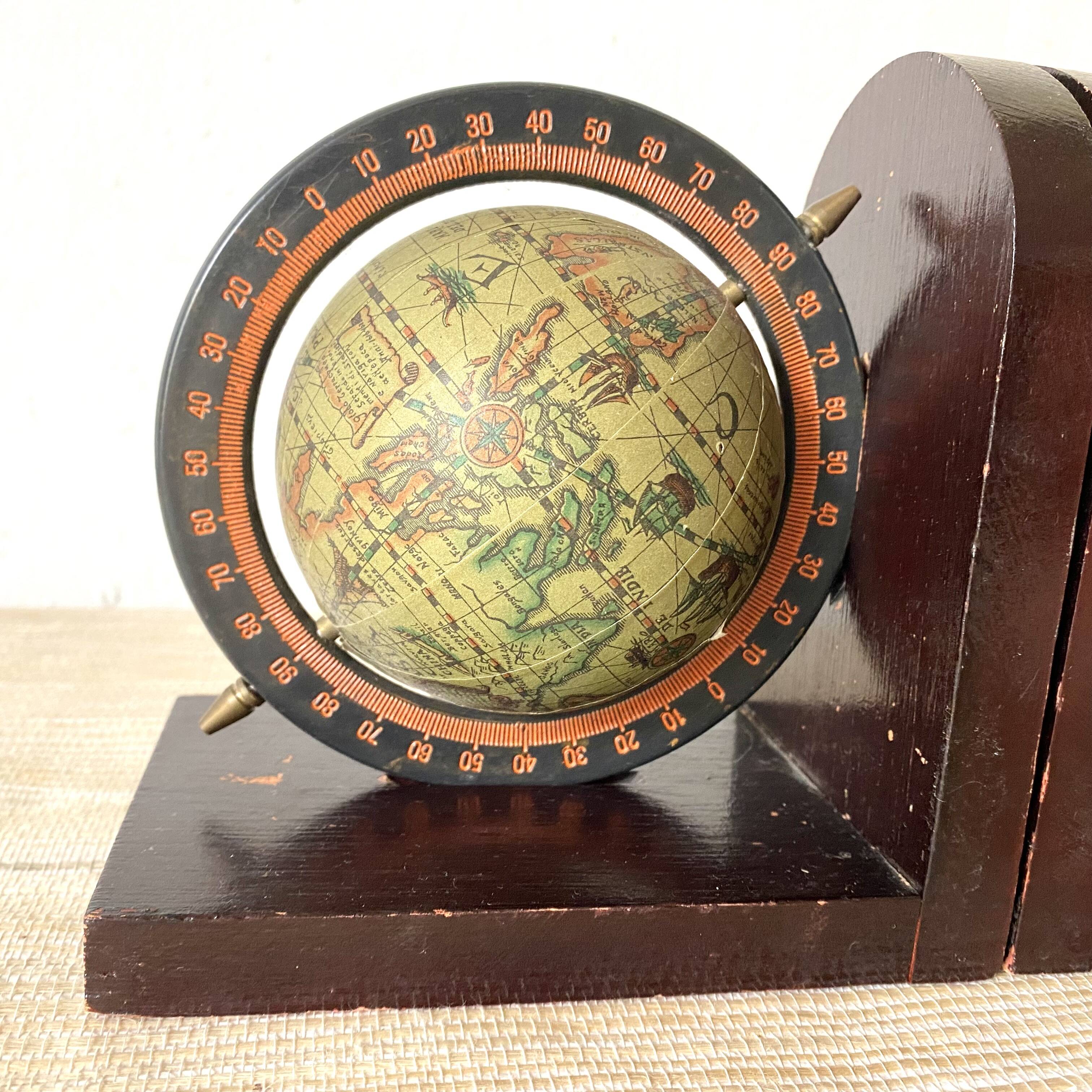 Serre livres vintage globes terrestres