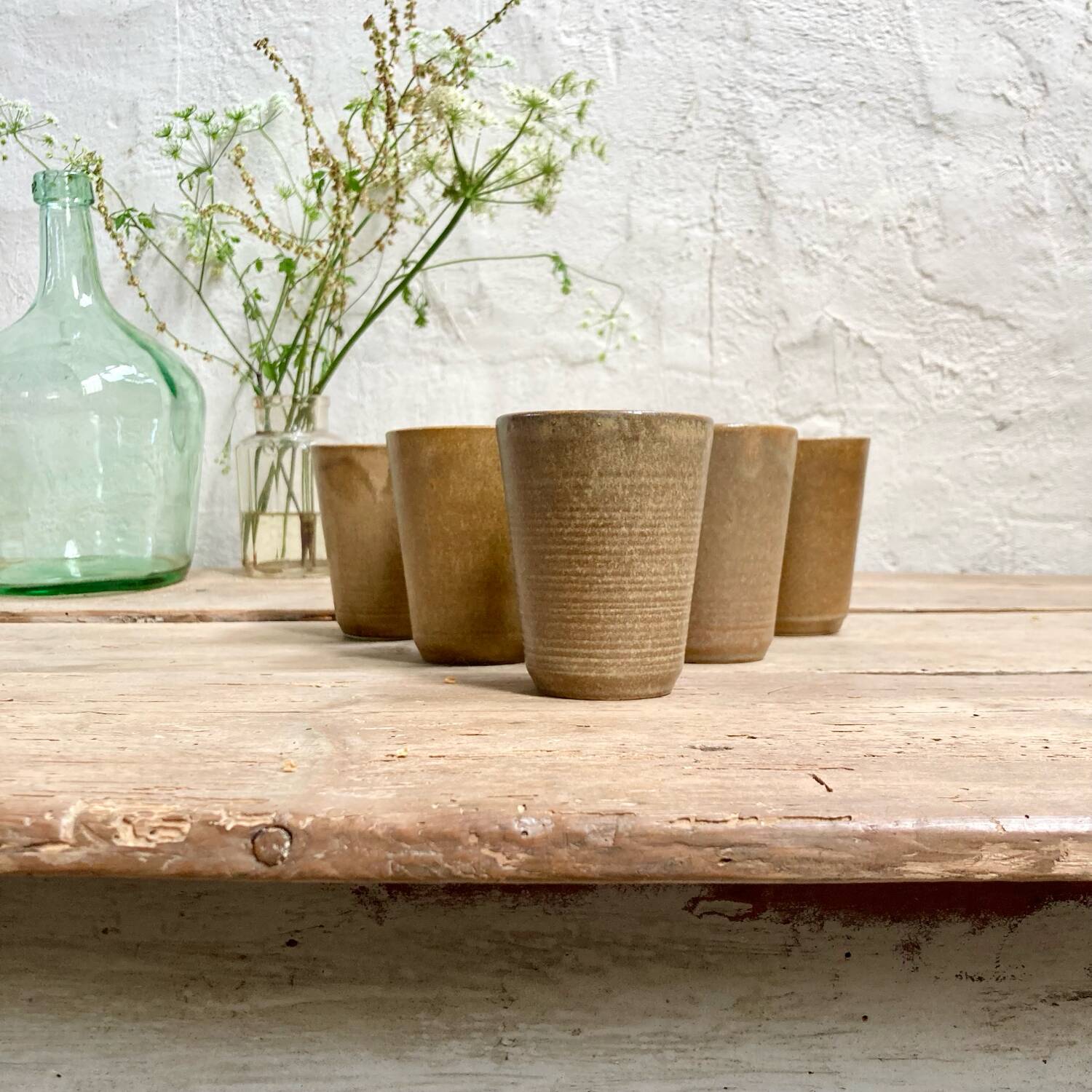 Set of 6 Digoin stoneware glasses