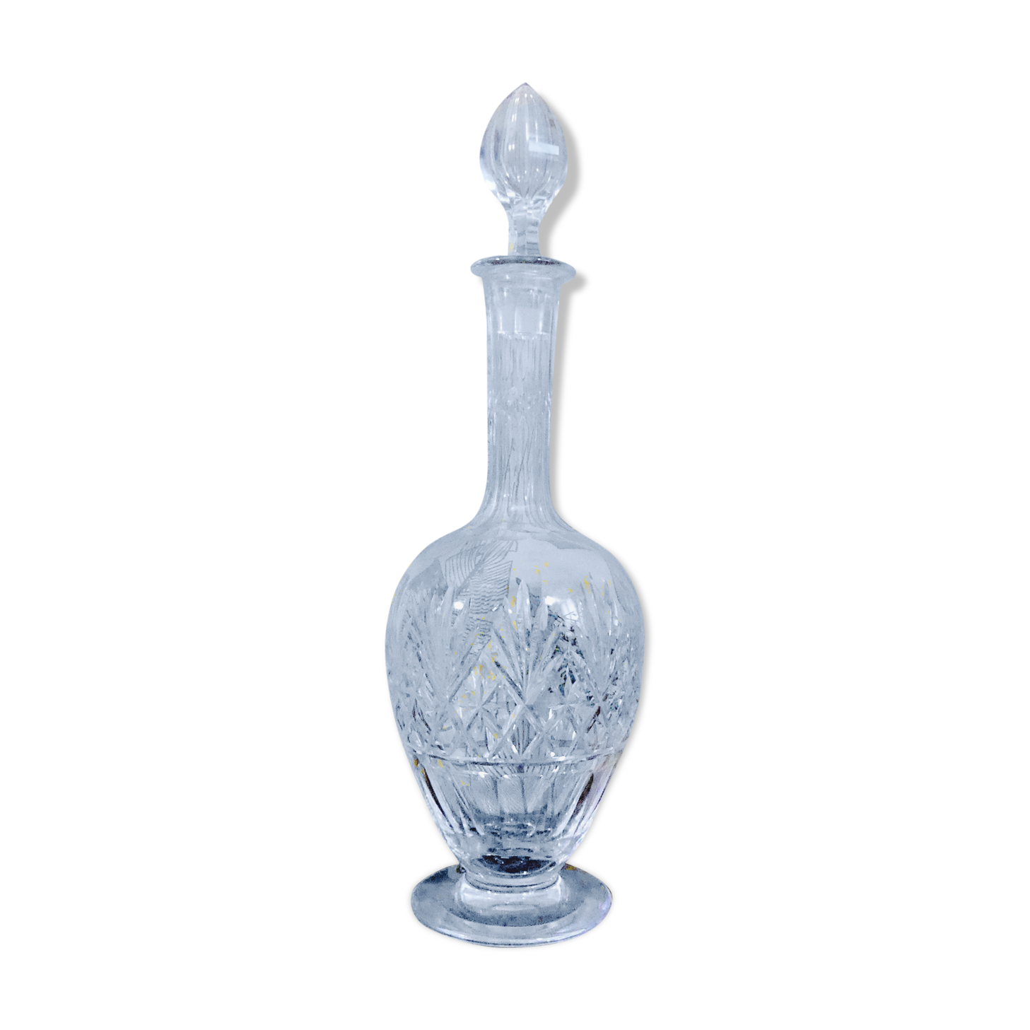 Antique carved crystal decanter - 60