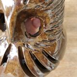 Stoneware owl candle holder