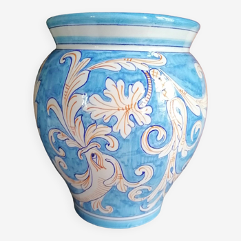 blue and white ceramic vase