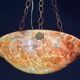 Art Deco great design orange alabaster chandelier, 1940s