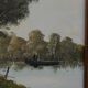 Huile sur toile Pierre Louis Léger Vauthier paysage barque