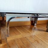 Table basse design métal chromé 1970