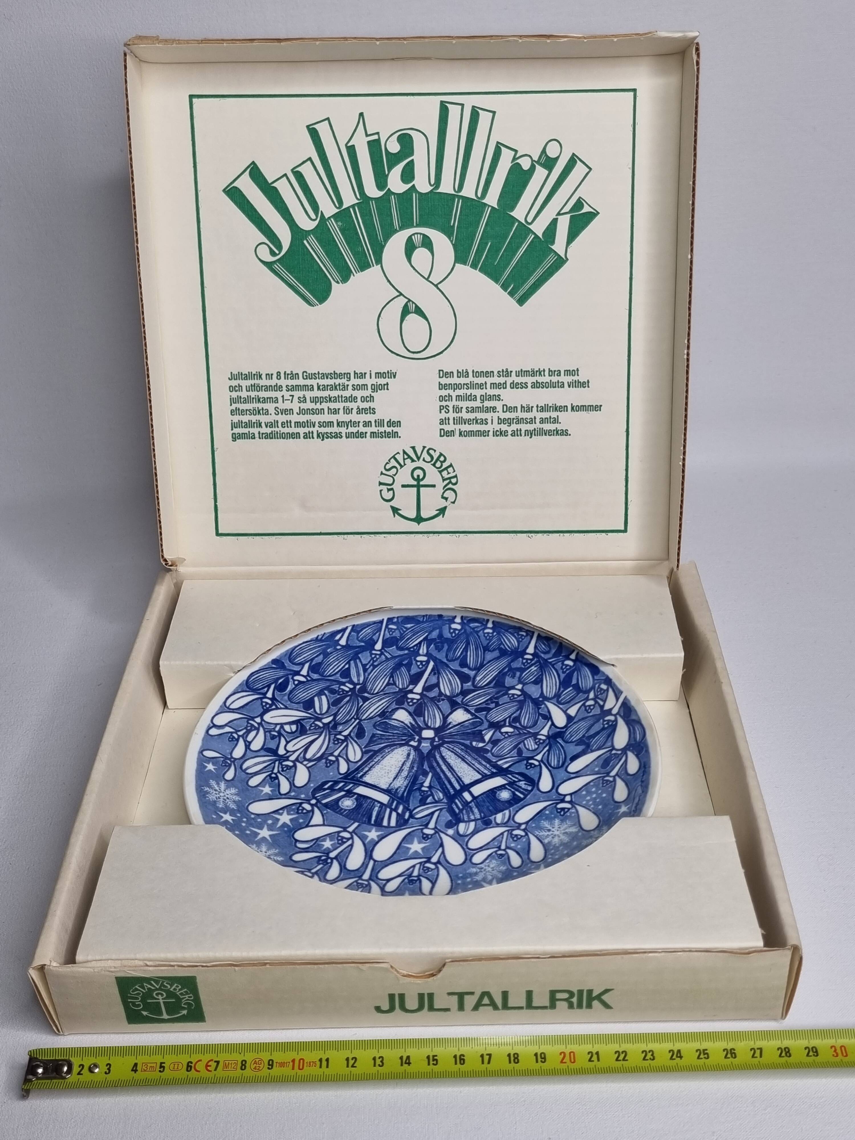 Gustavsberg plate "Jultallrik 8" (1978), Sven Jonson, limited edition, 20 cm