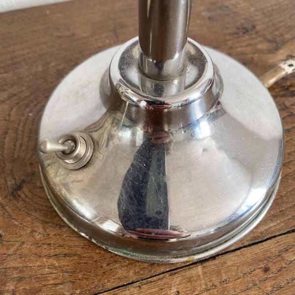 Lampe de bureau chromée  style industriel Art Déco – lampe atelier