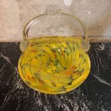 Murano glass basket vase